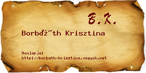Borbáth Krisztina névjegykártya