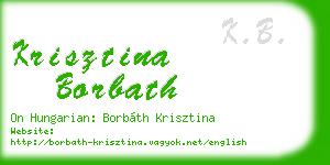 krisztina borbath business card